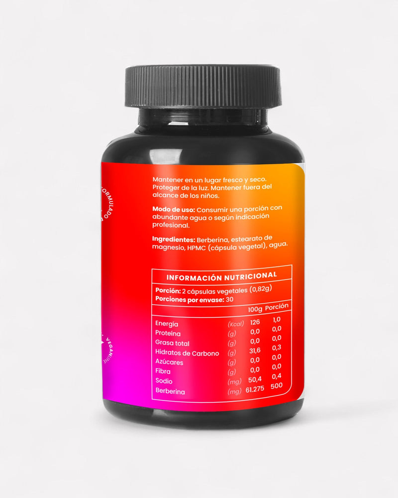 Berberina – Cápsulas Naturales Para Metabolismo, Glucosa y Salud Intestinal