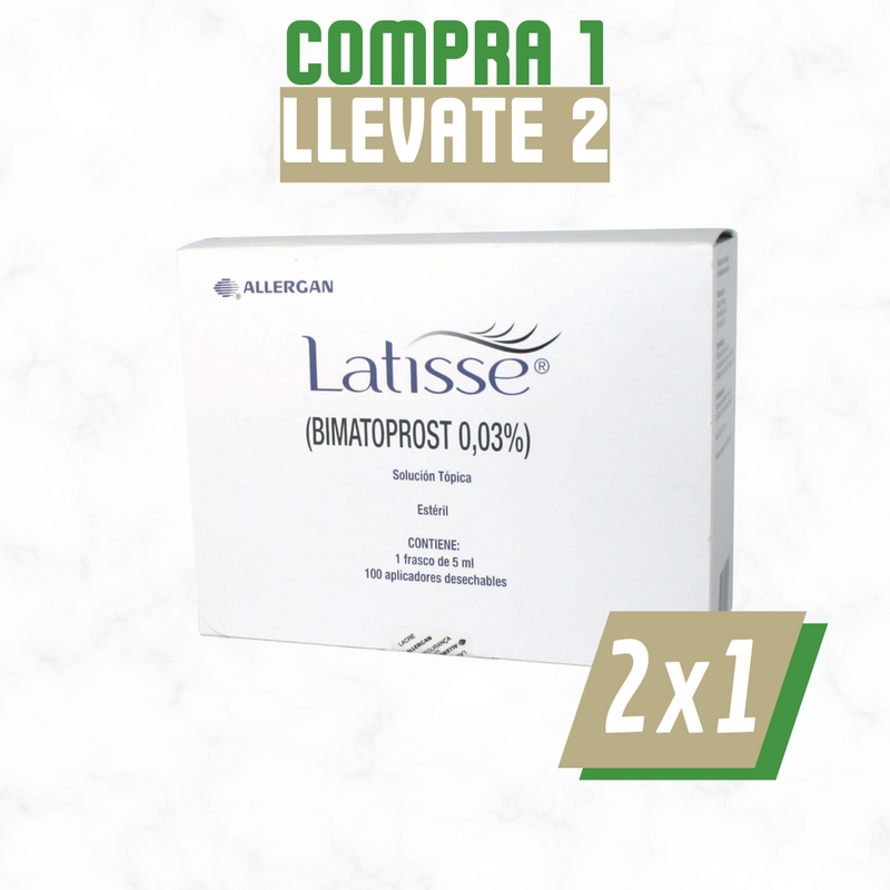 Latisse Bimatoprost – Solución Tópica 5 ml con 100 Aplicadores Desechables para Alargamiento y Densidad de Pestañas